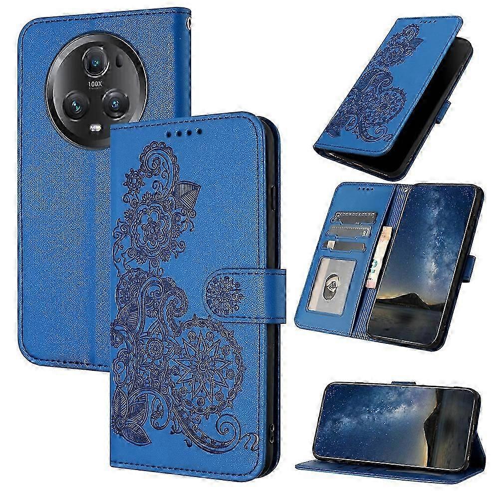 Datura Flower Embossed Flip Leather Phone Case