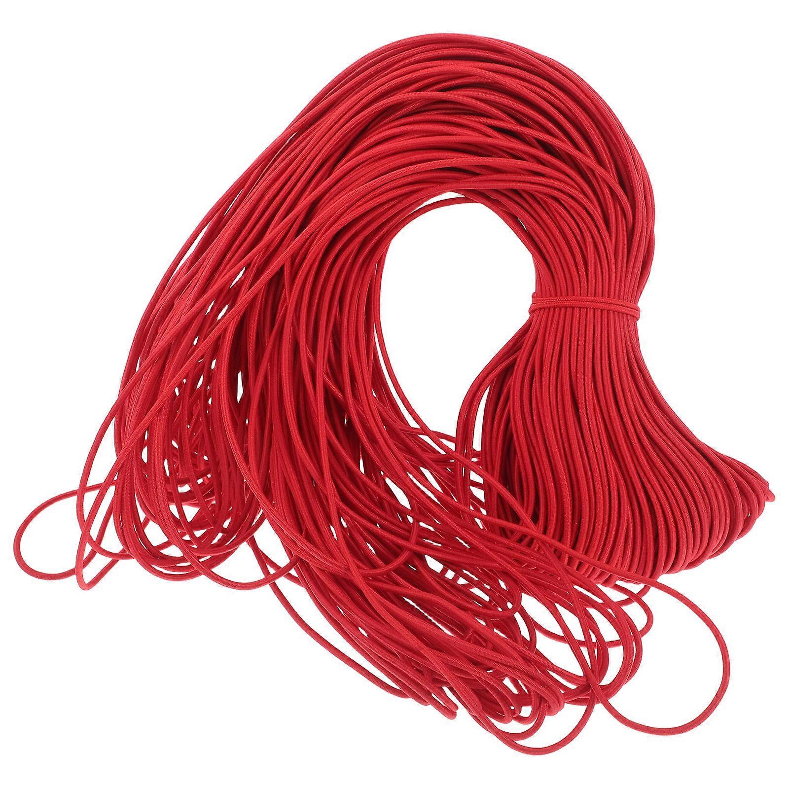 Red 100M Round Stretchy String Excellent For Sewing Crafting Useful In Mask Making 2.5mm 1 Set