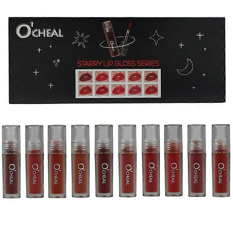 10PCS/SET Matte Velvet Lip Gloss Set �C Hydrating, Moisturizing, Non-Sticky Liquid Lipstick