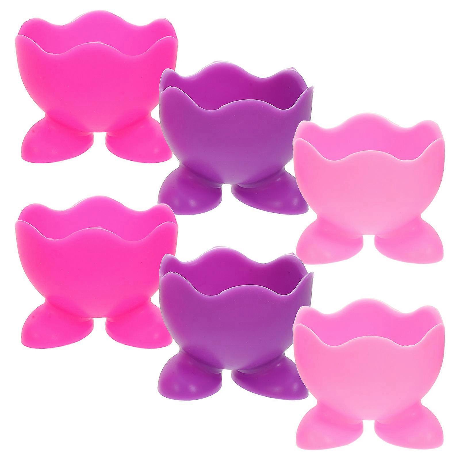 Boiled Egg Holder Silicone Set for Kitchen with 6Pcs Soft Silicone Cups