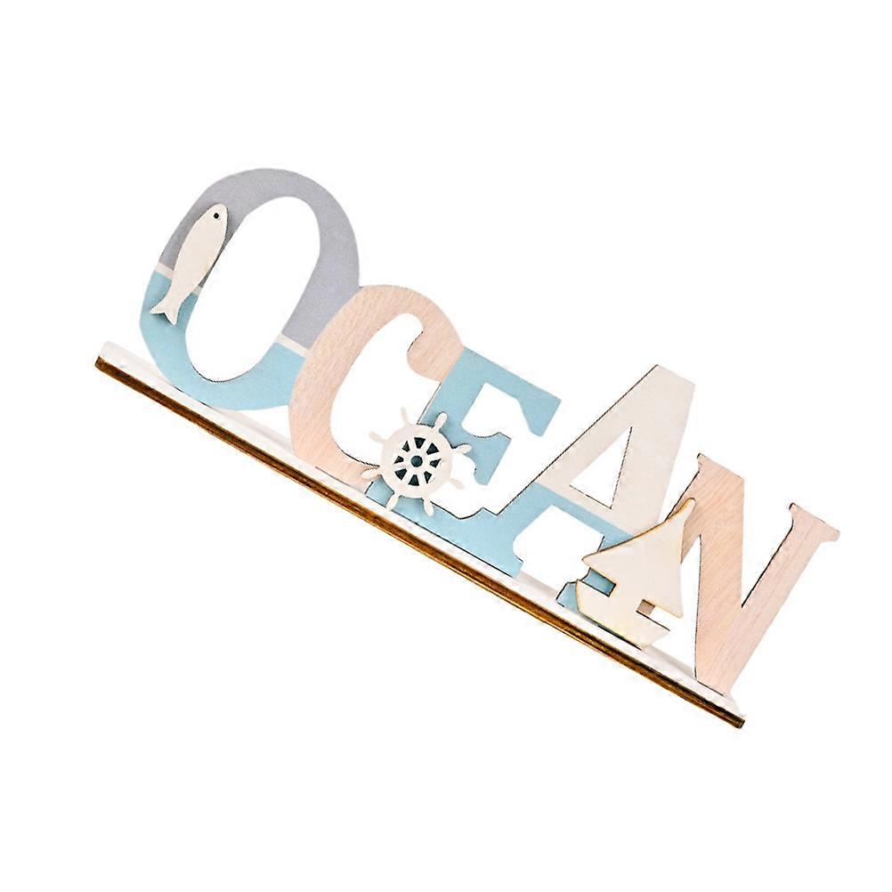 Letrero de madera con forma de océano, estilo mediterráneo, creativo, para decoración.