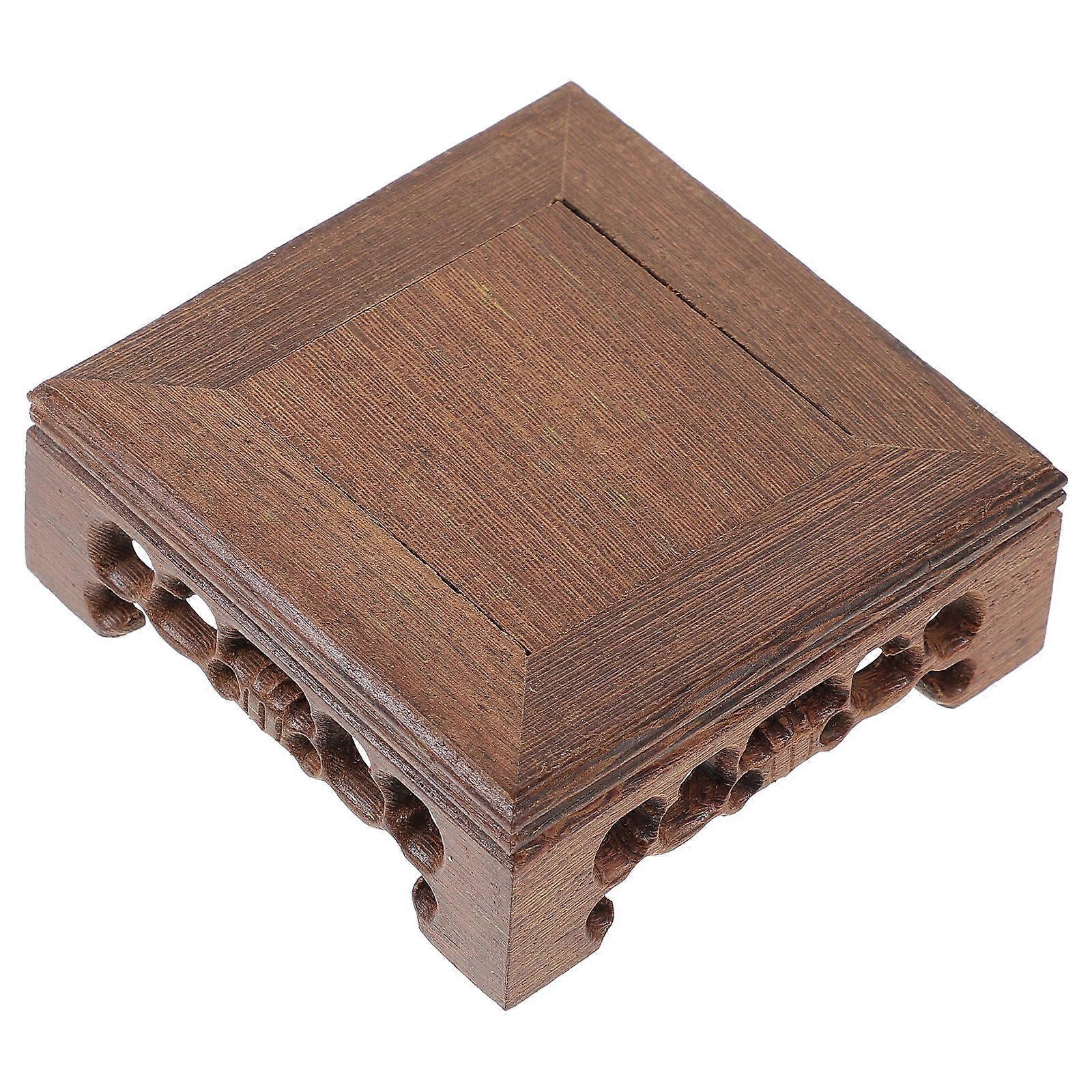 Brown Wooden Base for Decorative Use with Teapot Holder