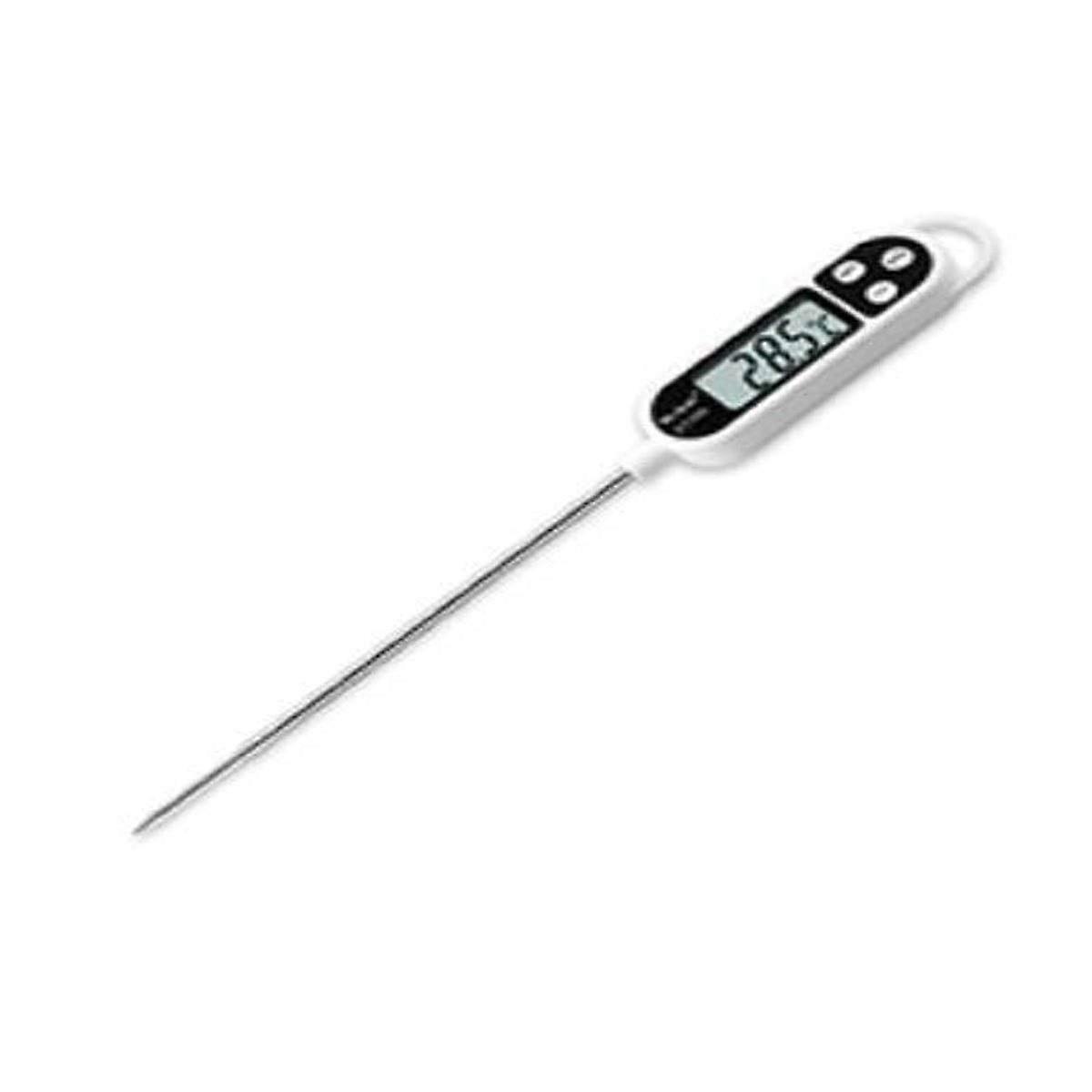 Digital Cooking Thermometer with Fast Temperature Measurement, LCD Display and  Precision Probe White