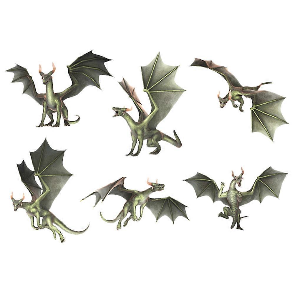 Decorative Static Sticker Dragon-Pattern Window Decal for Home 6Pcs