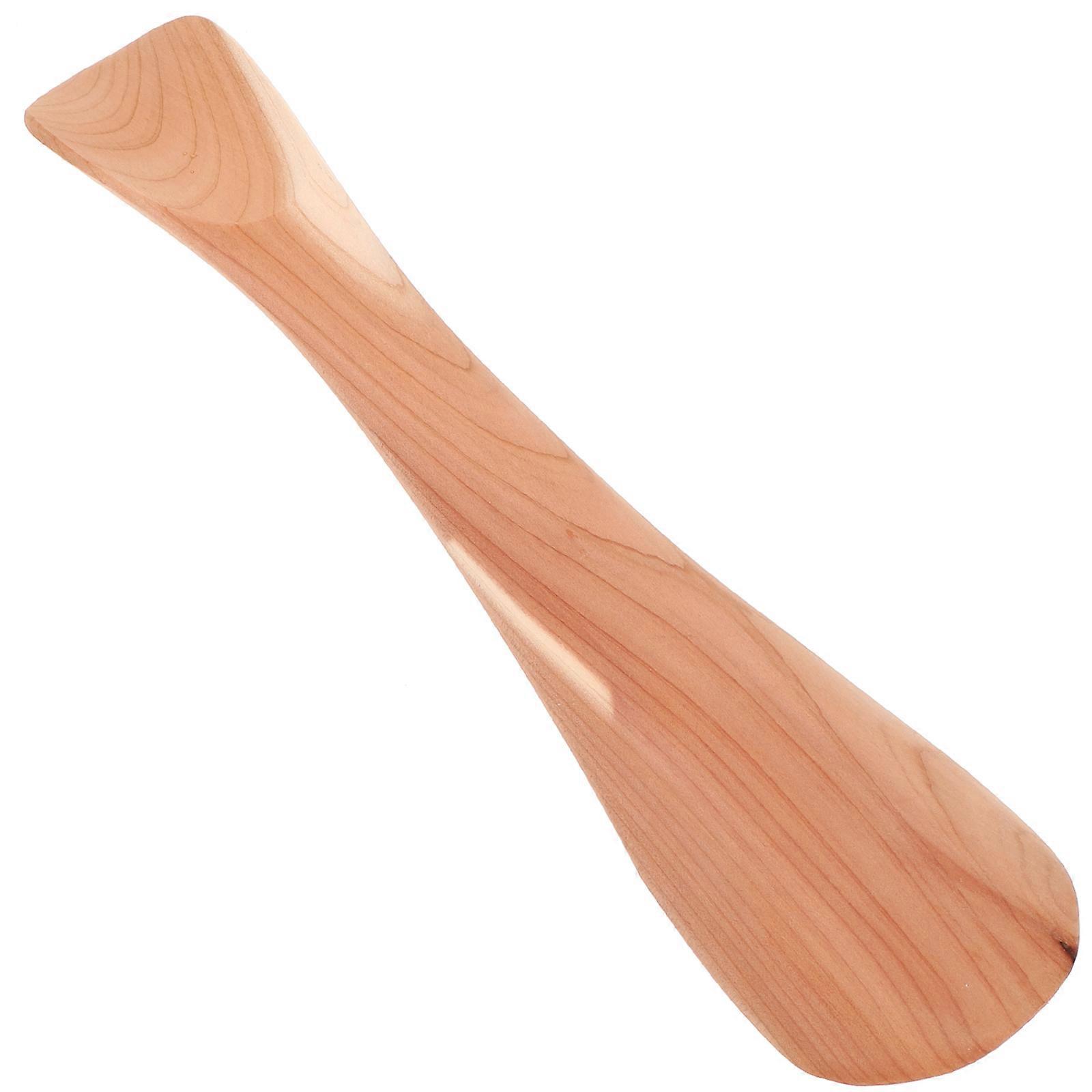 Calçadeira de madeira para adultos com acabamento marrom, portátil e multiuso, 19 cm (7,5 polegadas).