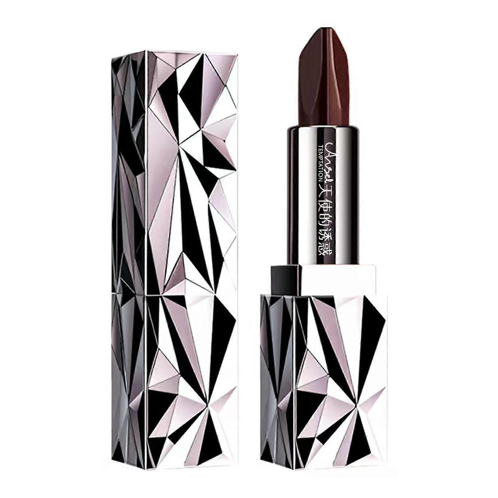 Long Lasting Waterproof Dark Brown Lipstick, Smudgeproof ThreeTone Moisturizing Formula