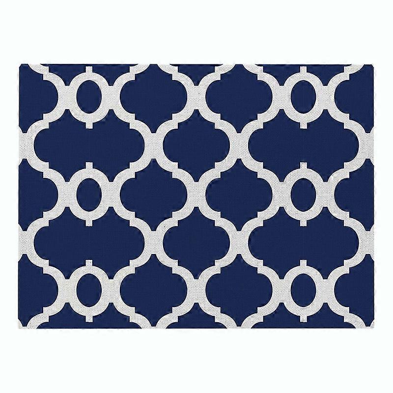 CD011 Home Decoration Single Pattern Printed Cotton Linen Placemat Dining Table Mat