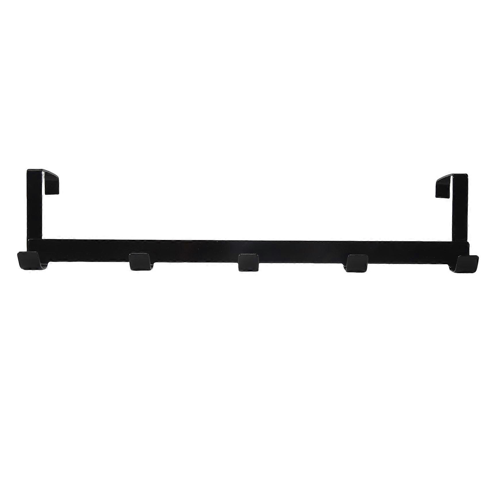 Smart Wide over the Door Rack Wrought Iron Hook Black