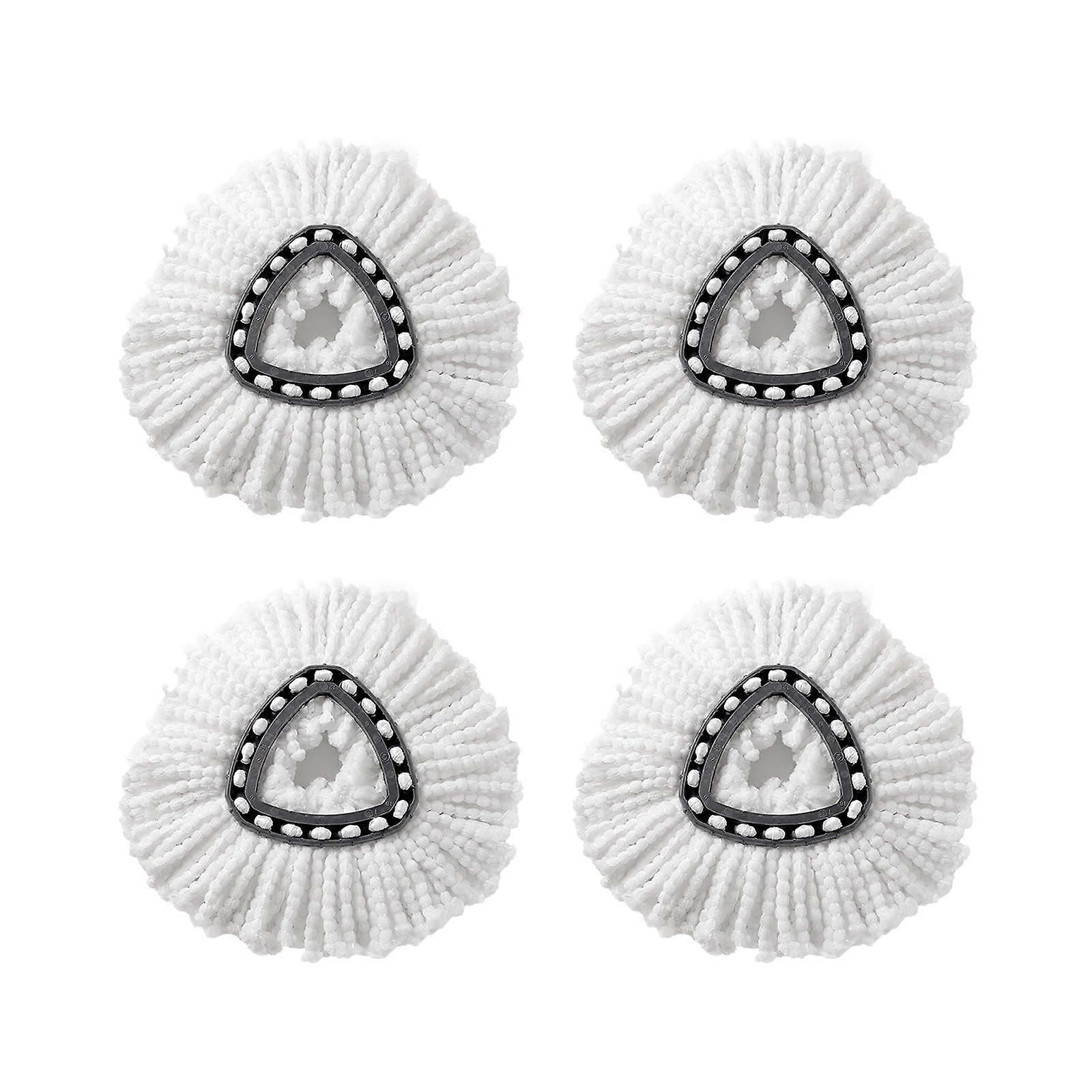 Spin Mop Replacement Heads 4 Pack for OCedar, Microfiber Refills for All Floor Types, White