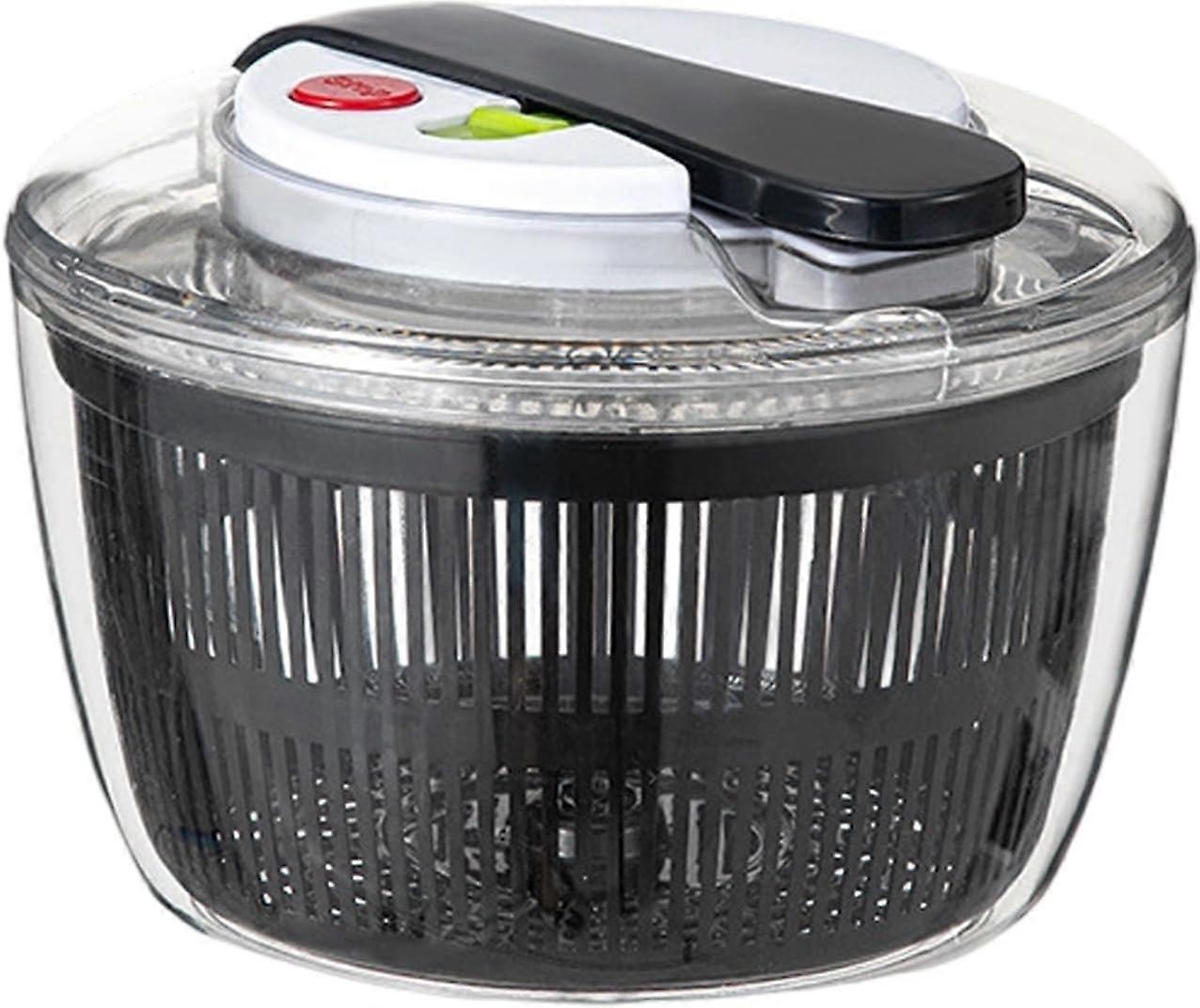 Large Capacity Salad Spinner with Lid, Easy Press Vegetable Dryer, Speed Spin for Kitchen