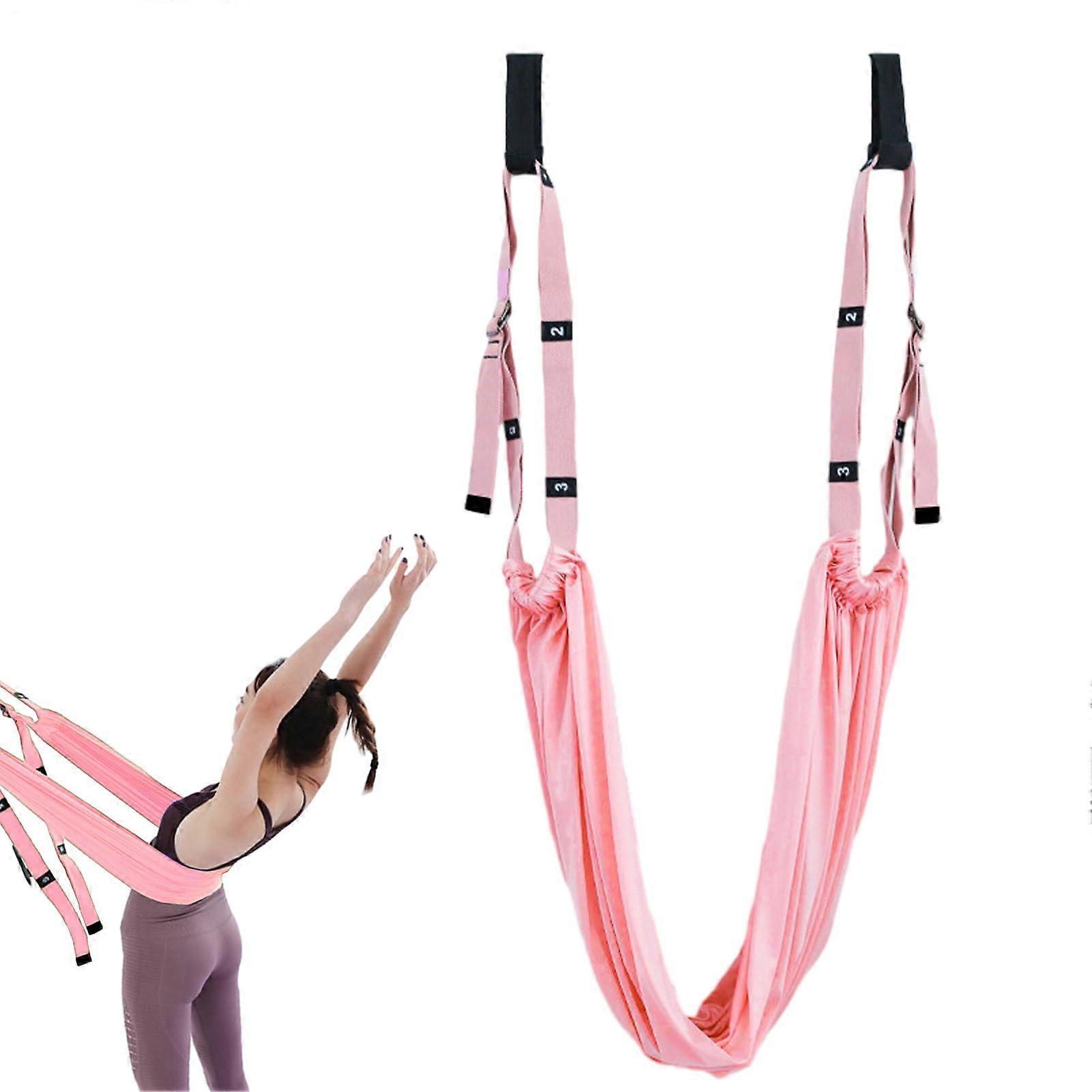 Aerial Yoga Swing and Inversion Strap for Flexibility Training, Backbend Assist, Splits, Pink