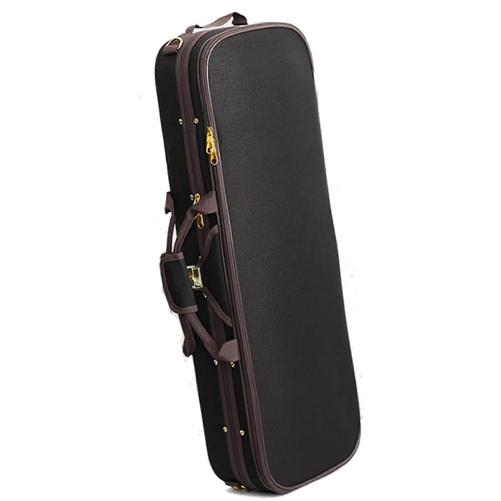 1/4 Size Black Violin Case, Lightweight Shockproof Triple Protection with Shoulder Strap