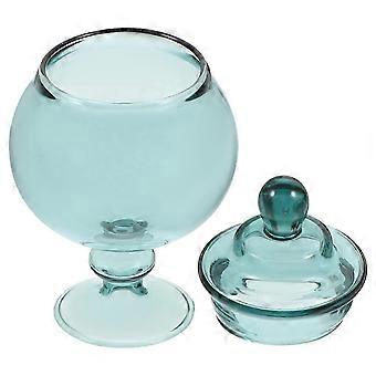 Miniatur-Bonbonglas, rundes blaues Deko-Vorratsglas für Minihäuser, Fotorequisite, 1 Set