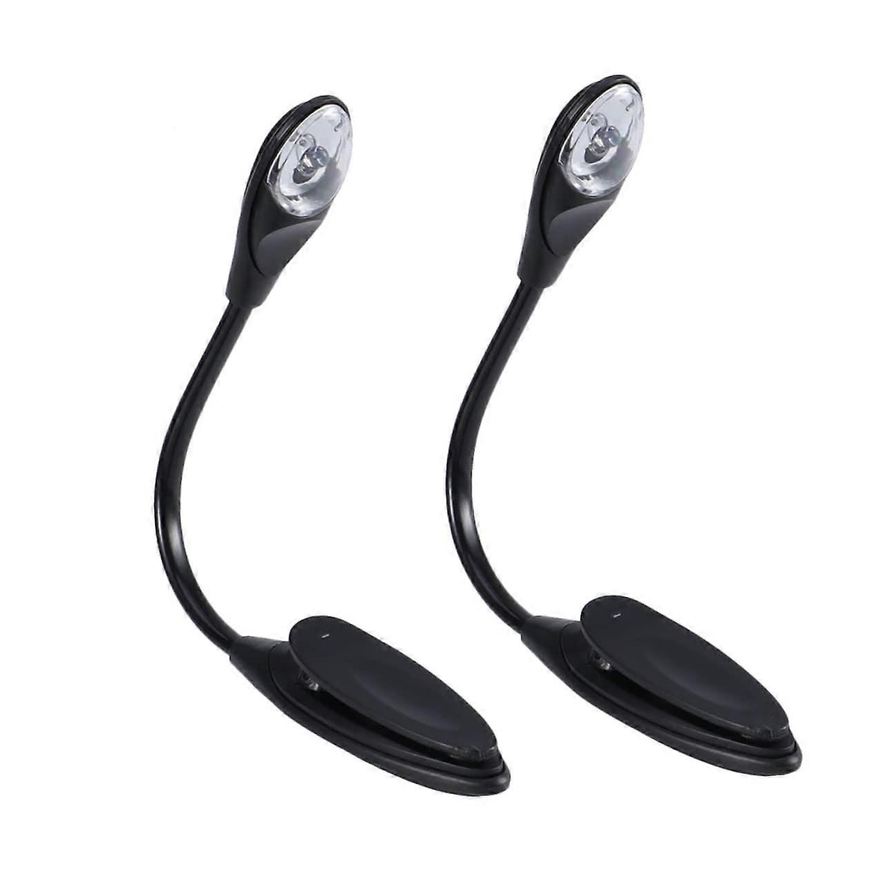 2pcs Mini LED Clip Book Reading Light for Bed, EyeFriendly, Button Battery Powered