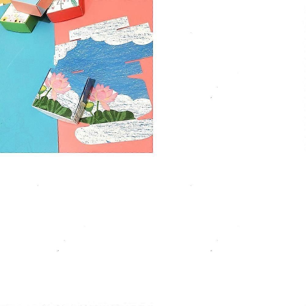 1pc Square Paper boxes for Soap Packaging with Pattern Colorful Flower 7.5x7.5x3cm