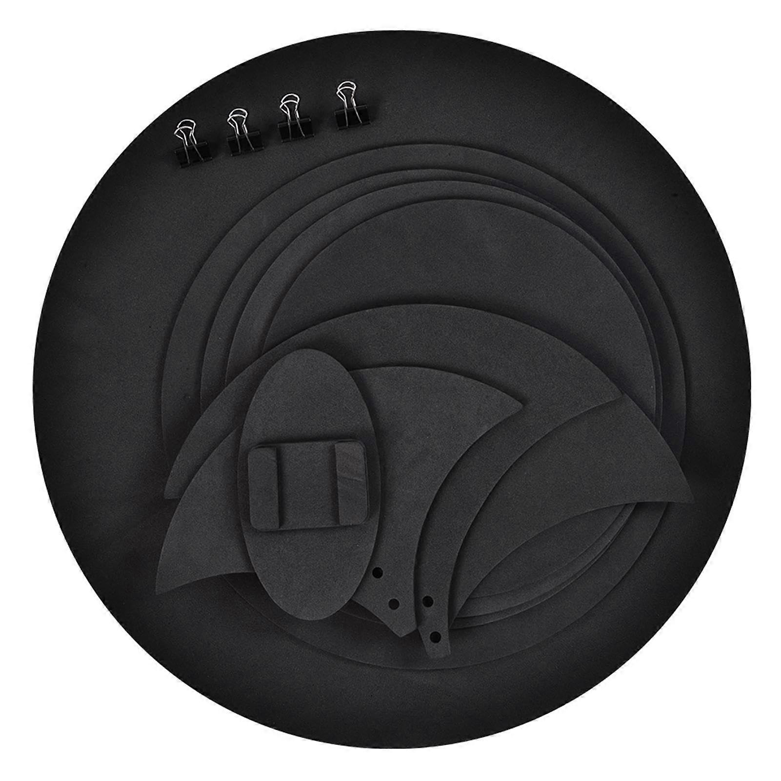 Drum Mute Set with Foam Rubber Pads for Quiet Practice, Noise Reduction, Quick Install, Black