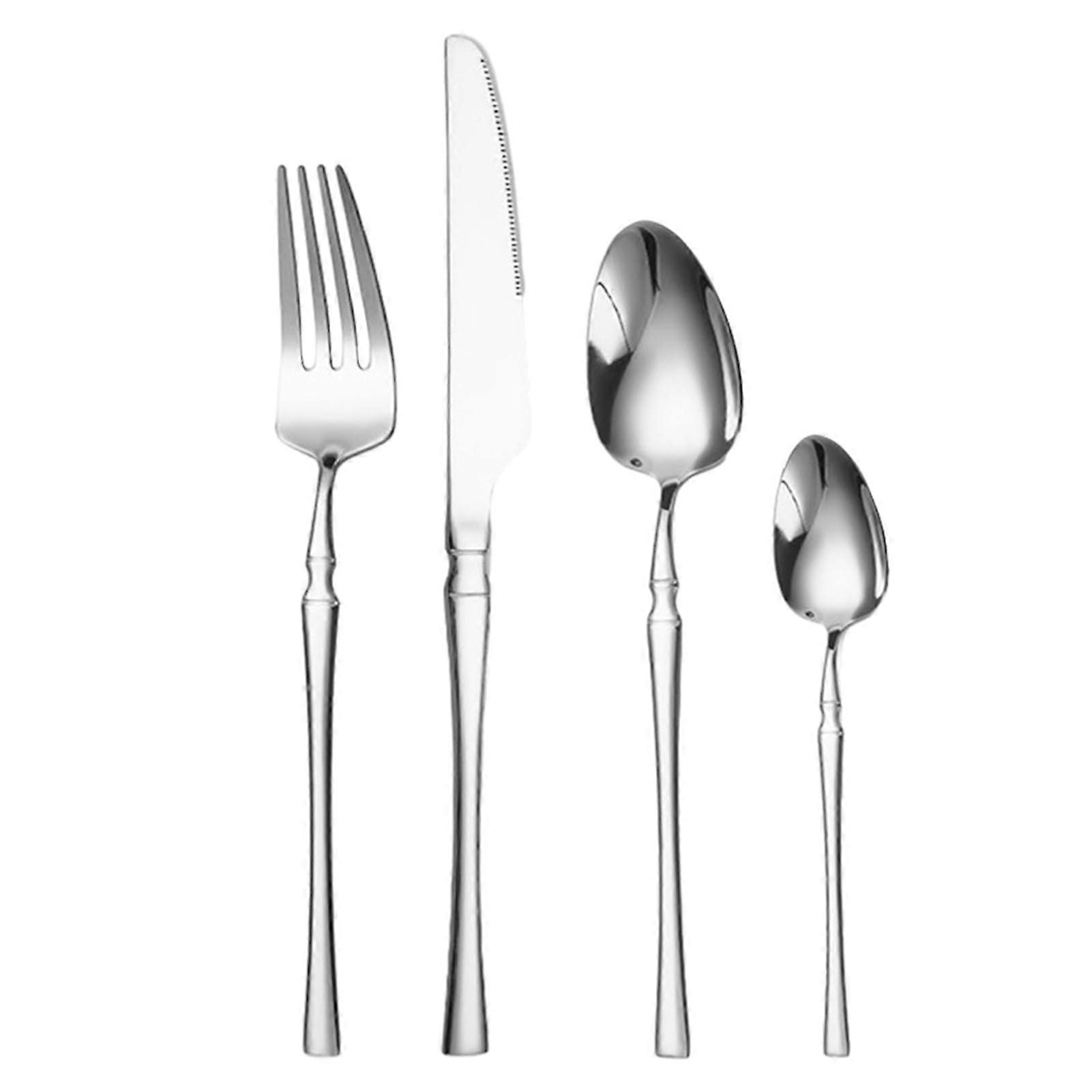 24Piece Stainless Steel Flatware Set for 6, Mirror Polished Silverware, Dishwasher Safe Ref: 8992