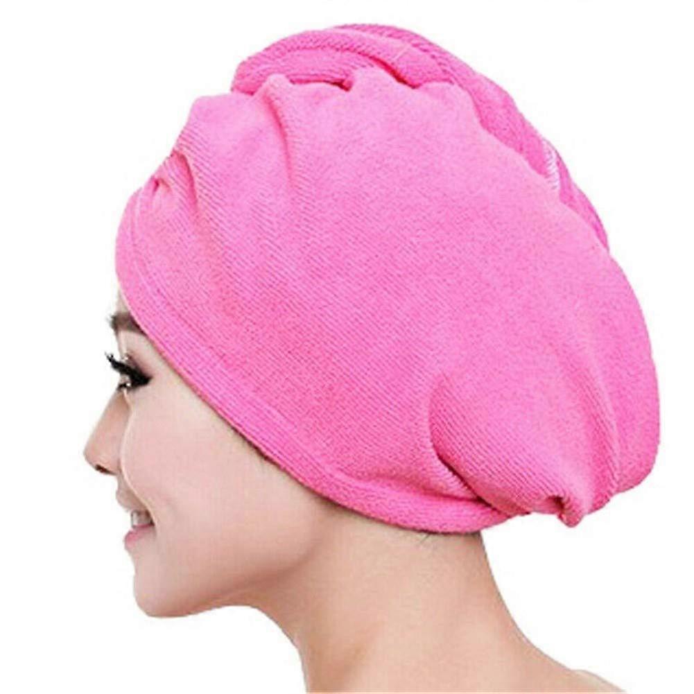 Microfiber Hair Towel Fast Drying Soft Absorbent Wrap with Secure Button Closure Small Size