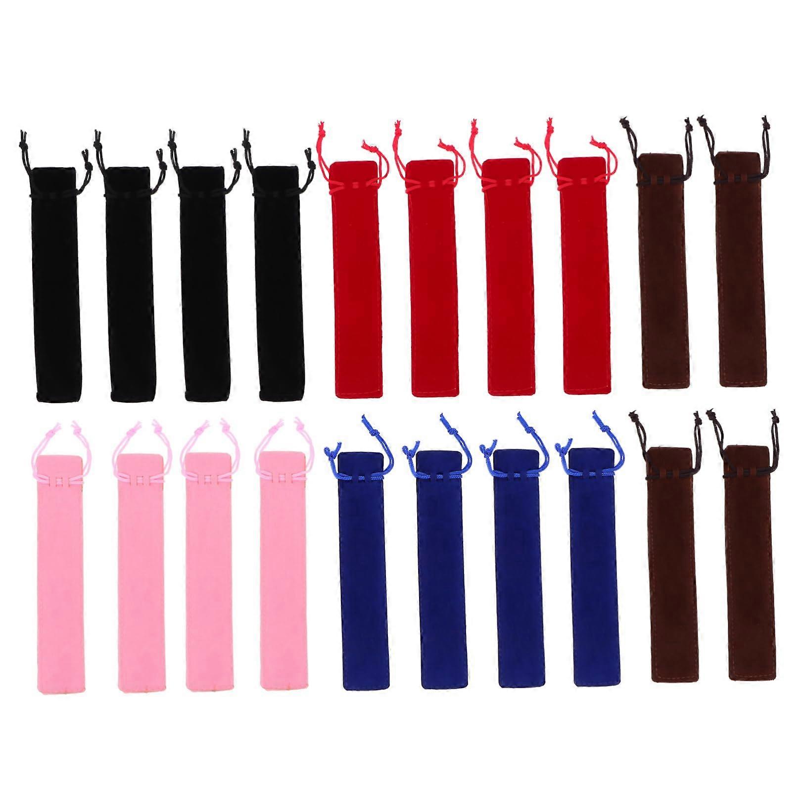 20pcs Thickened Drawstring Pen Bags Secure Closure Scratch Protection GiftReady Single Pouches