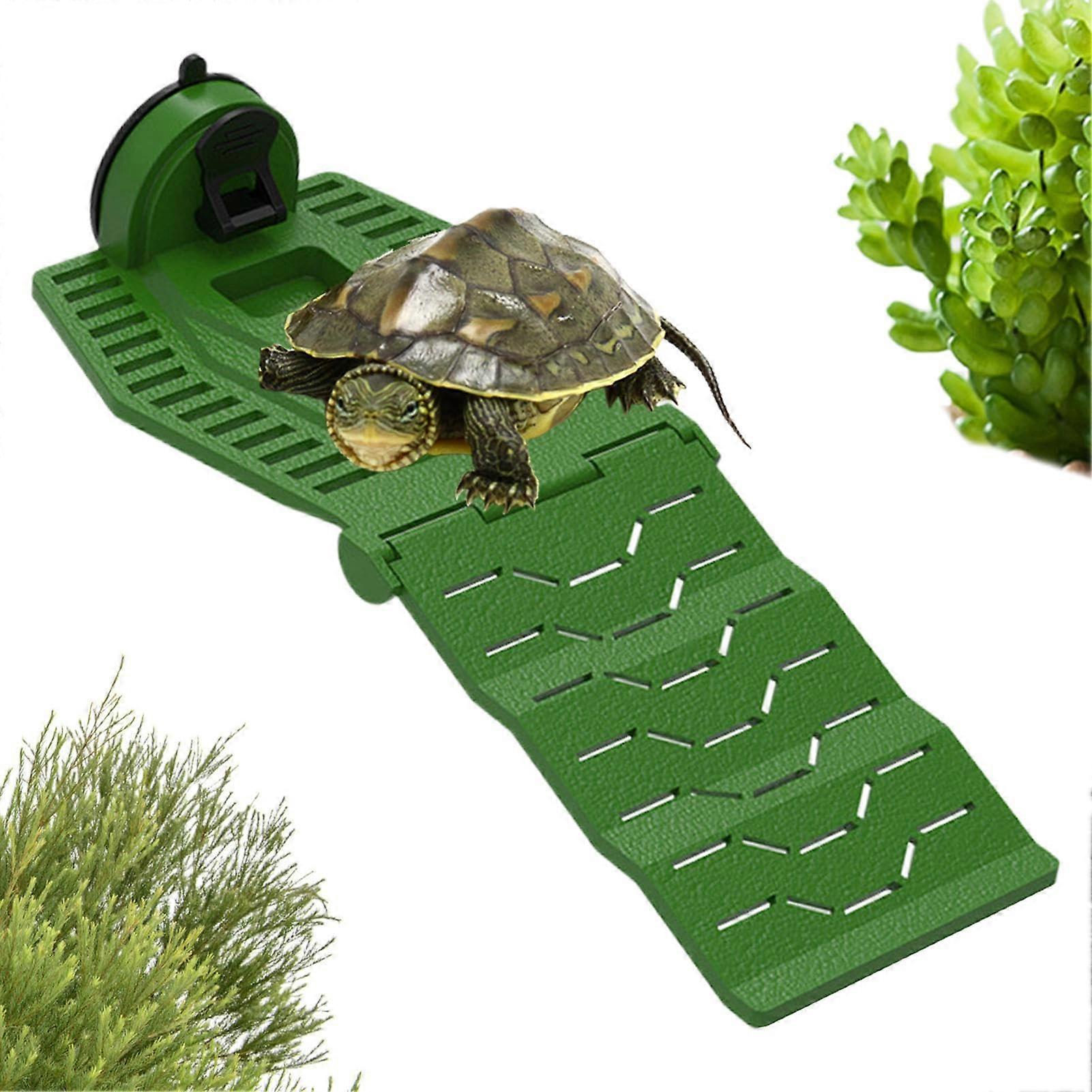 Turtle Basking Platform with AntiSlip Climbing Ramp, Foldable Tortoise Resting Dock for Reptiles