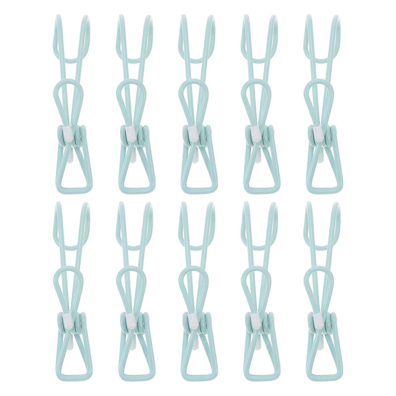 Clothes Hanging Clip Multi-Function Clip with Hook 20Pcs Light Green Plastic