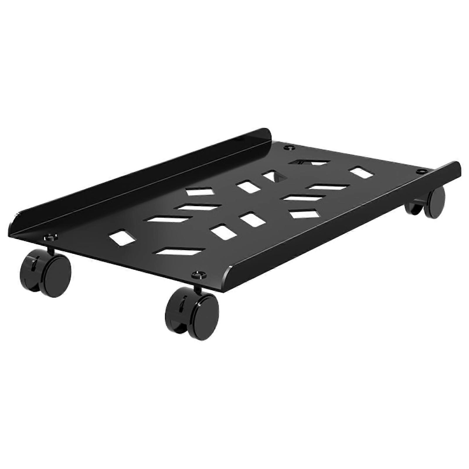 Adjustable CPU Stand with Wheels for Computer Tower, Enhanced Heat Dissipation, Black