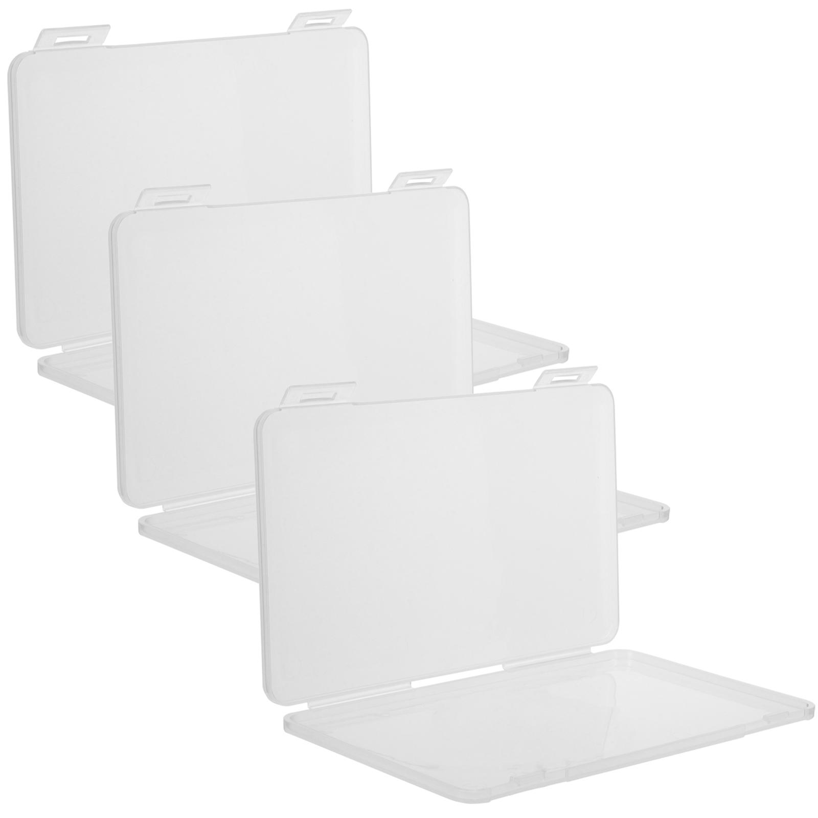 Clear Storage Box Card Holder for Storage 3Pcs Transparent Organizer