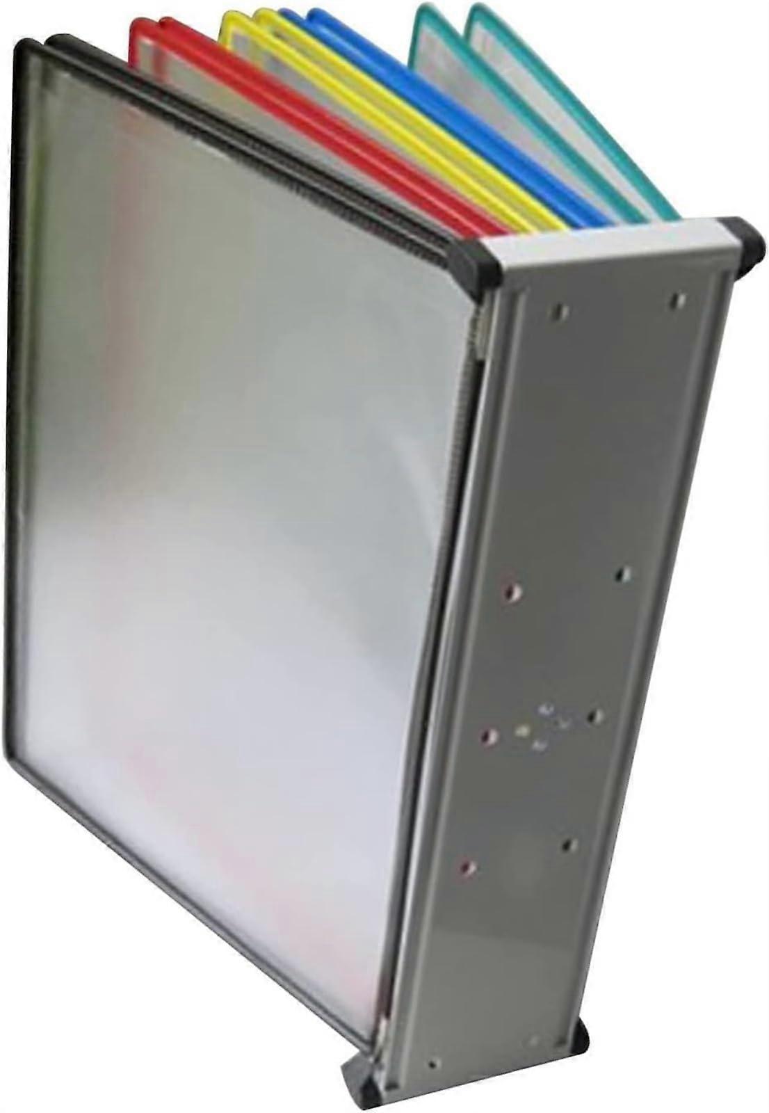 Wall Mounted File Organizer A4 Document Display Rack with 10 Pockets Multicolor Flip Holder for Fast Document Access