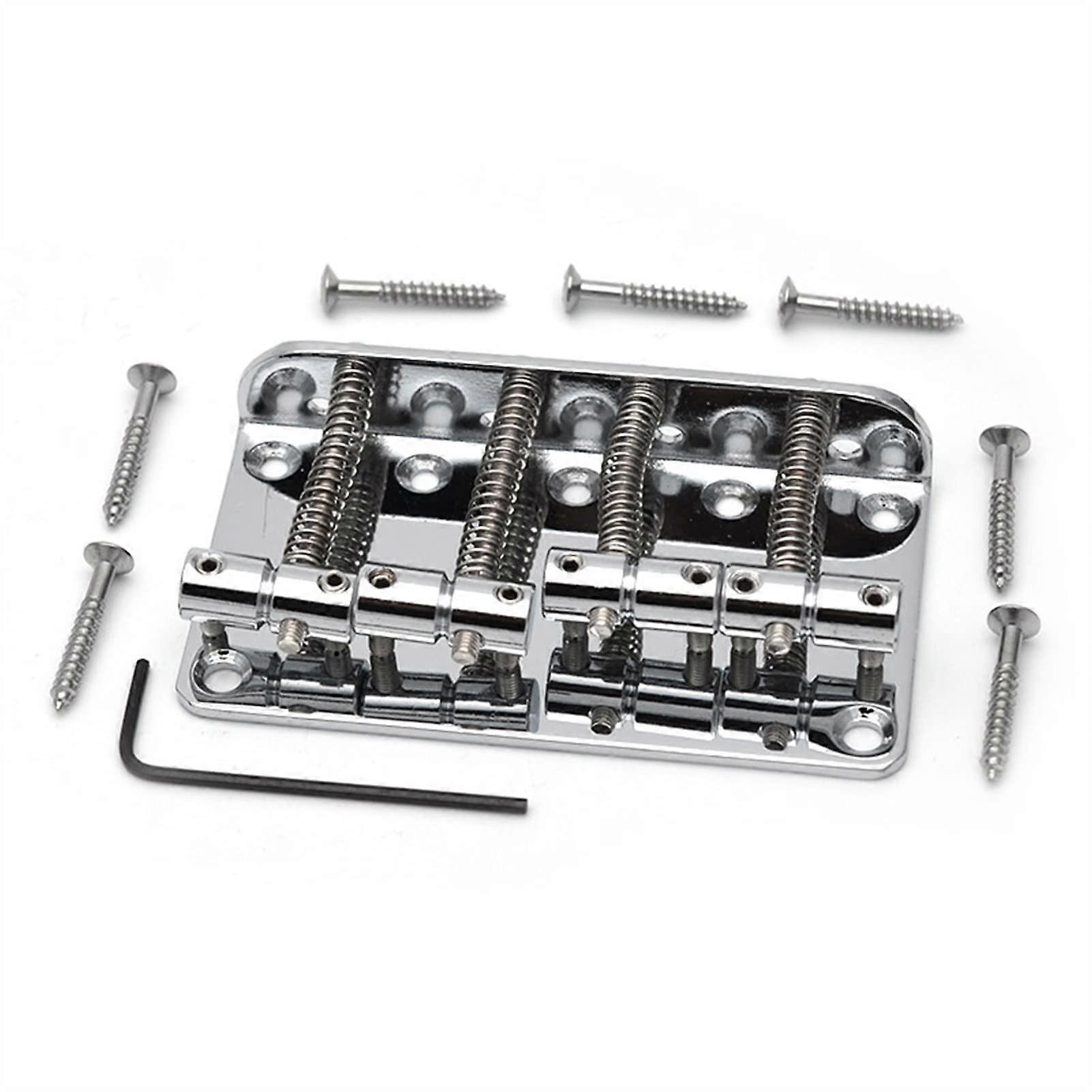 Vintage 4 String Bass Bridge Chrome 65mm Fixed Saddle  Load Replacement Stable Tuning