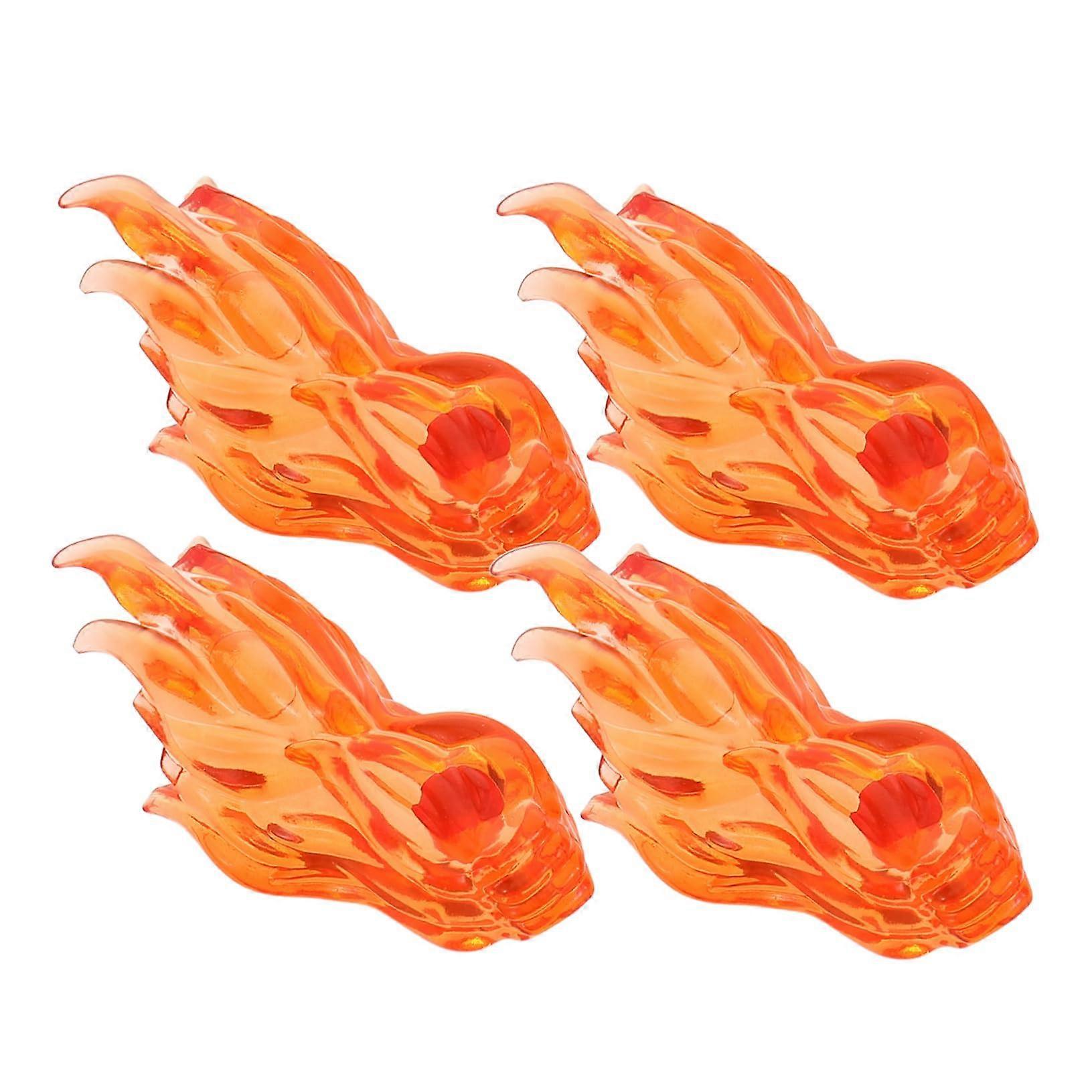 Mini Fire Effect Accessories 4pcs Set with Realistic Flames for Action Figures and Building Blocks