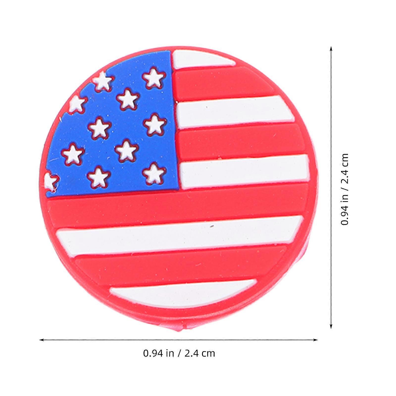 Tennis Racket Dampeners Silicone Vibration Absorbers 4Pcs with Flag Pattern