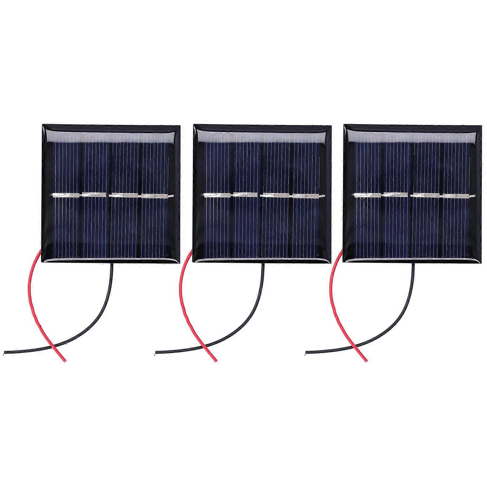 3pcs Mini Solar Panel Set 2V Polysilicon  Conversion for Battery Charging Camping Hiking