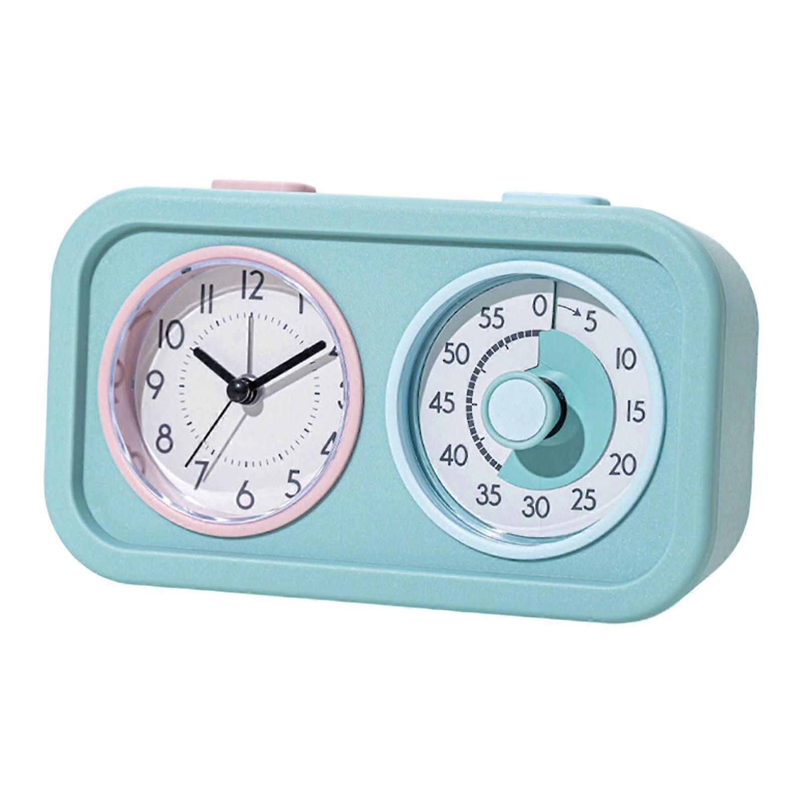 Multifunctional Quiet Visual Timer With Double Screen Display Alarm Clock Time Management Tool For Cooking And Study  Blue