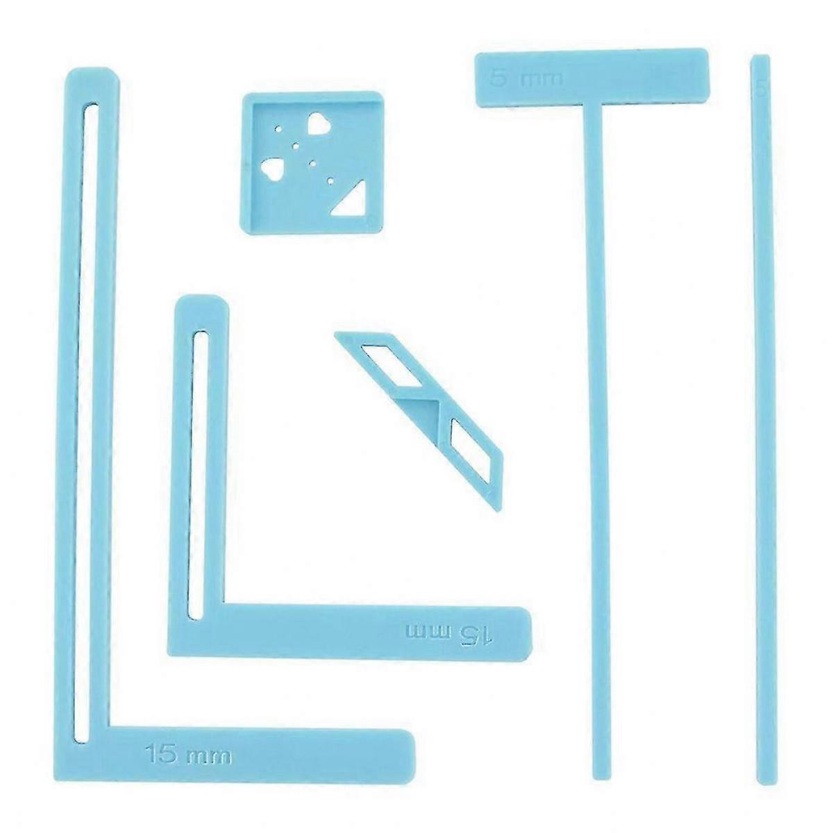 6Pcs Bookbinding Kit with Stencils & Cutter Guide for Blue Notebooks