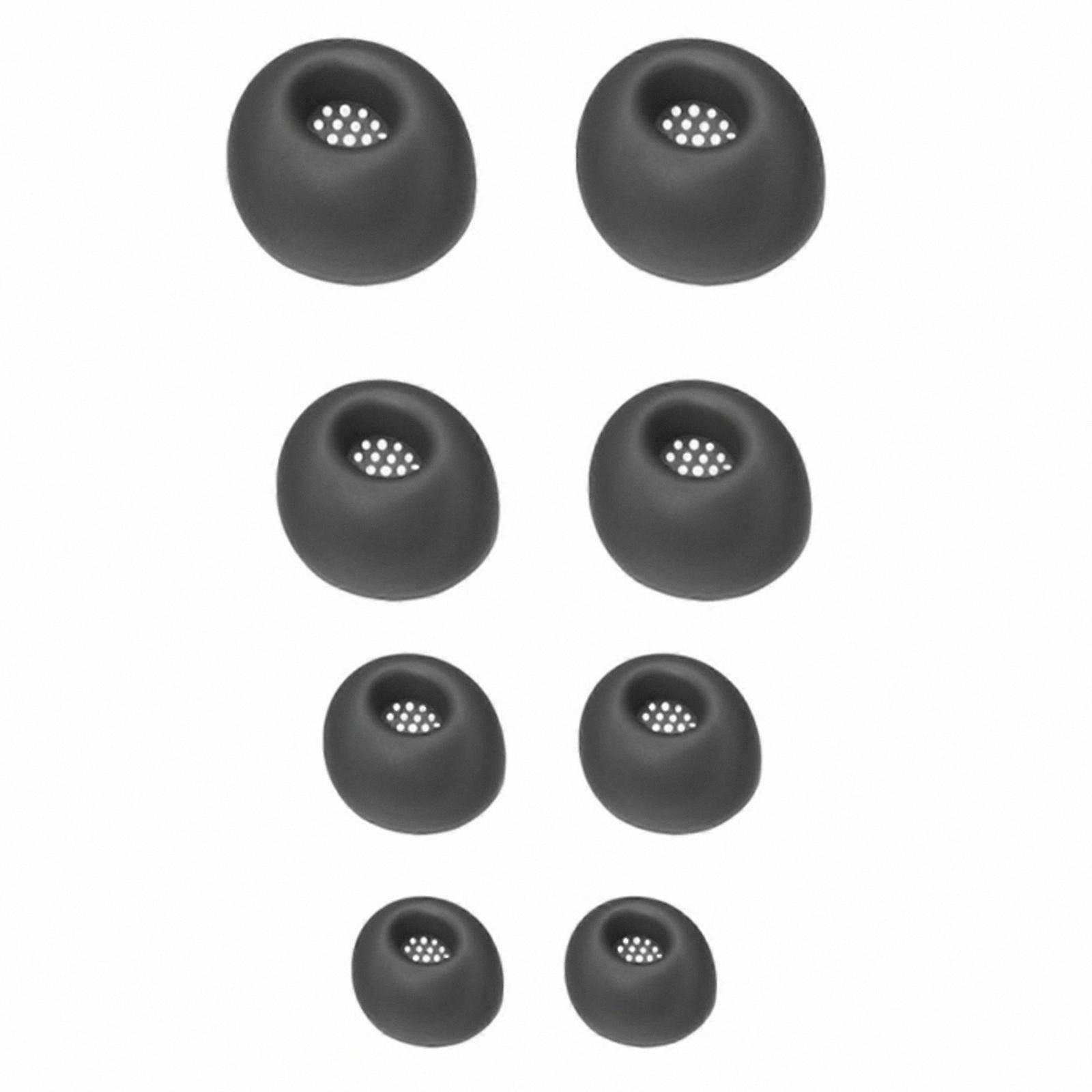 8-Pack Soft Silicone Ear Tips Replacement for Wireless Earbuds Silver Tone