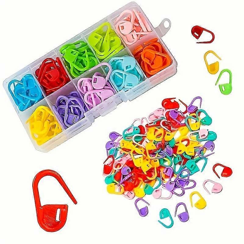 Mini Crochet Stitch Markers Locking Clips Multicolor