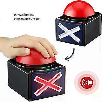Spel Antwoord Buzzer – 3 Stuks, Licht En Geluid, Rood, ABS-kunststof, AAA-batterijen (niet Meegeleverd) – Voor Quiz, Klas, Spelletjesavond En Kantoor