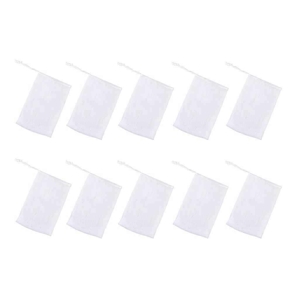 Mesh Foaming Soap Pouch for Storage Use 30Pcs White Drawstring Bag