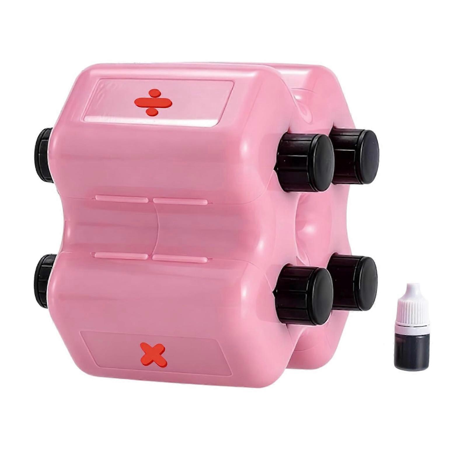 Multifunctional Math Operations Stamper Tool With Refill Inks Rotating Mathematics Stamper For Classroom Worksheets Multicolor