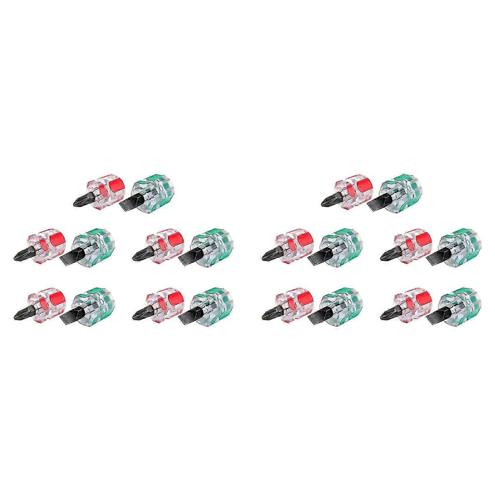 10X Mini Short Stubby Phillips Slotted Screwdriver Set