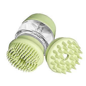 SHYV-Huisdierenborstel voor honden en katten, verzachtende massageborstel met zachte siliconenborstelharen en shampoodispenser (groen)