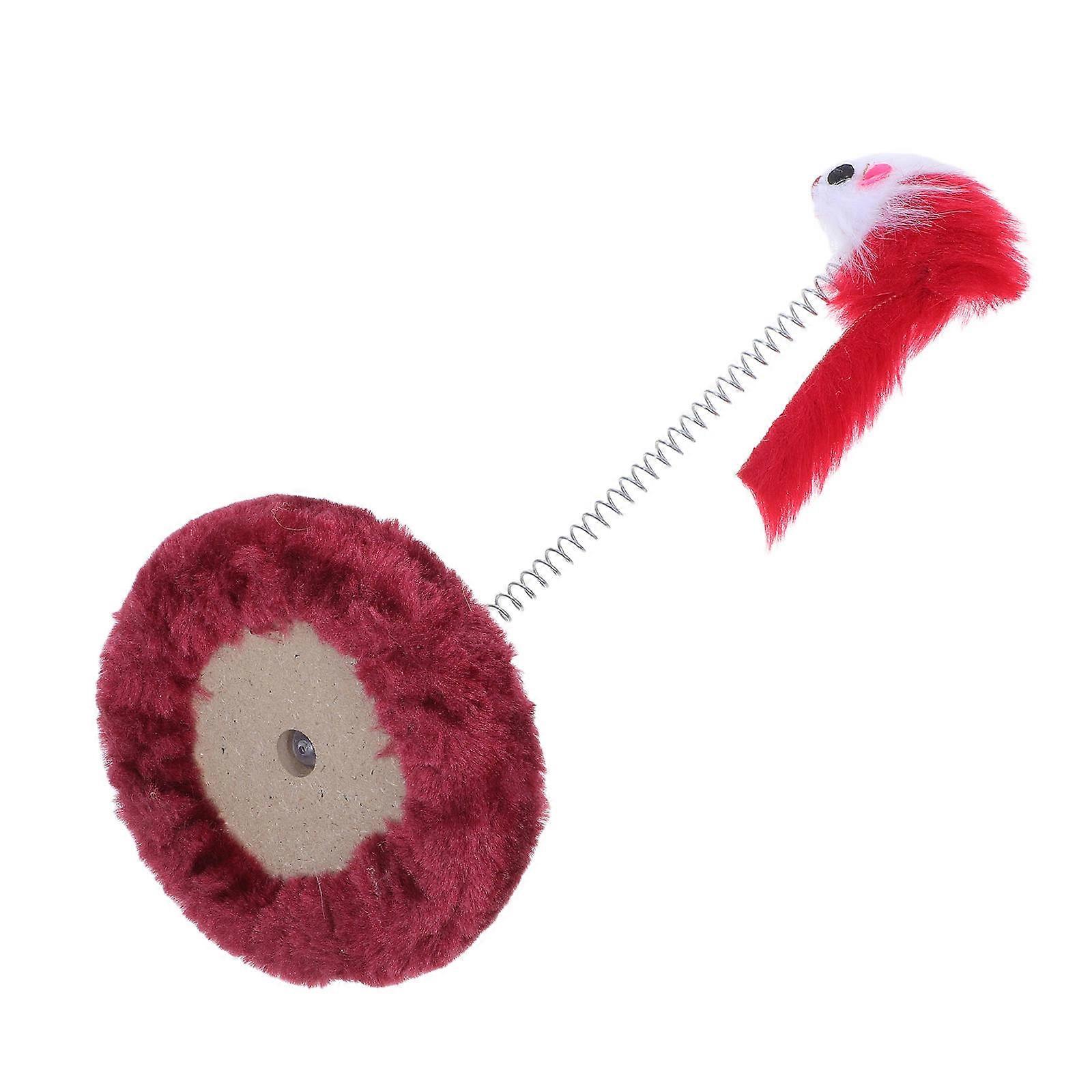 Cat Interactive Wand Plush Mouse Toy with Spring for Kittens 2Pcs