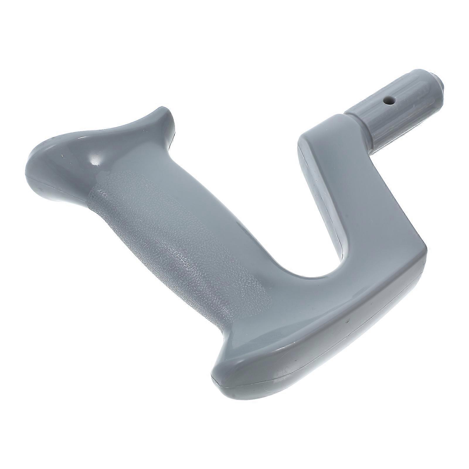 Bow Style Hand Grip Plastic Handle for Walking Stick Replacement Grey
