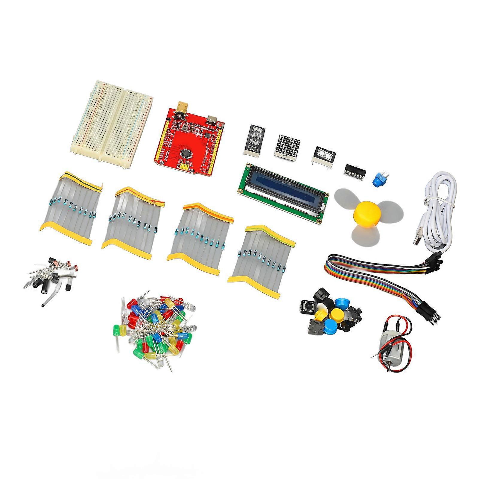 Development Board Learning Kit DIY Programming Mainboard LED Sensor Resistor Starter Set for Scratch for Mixly