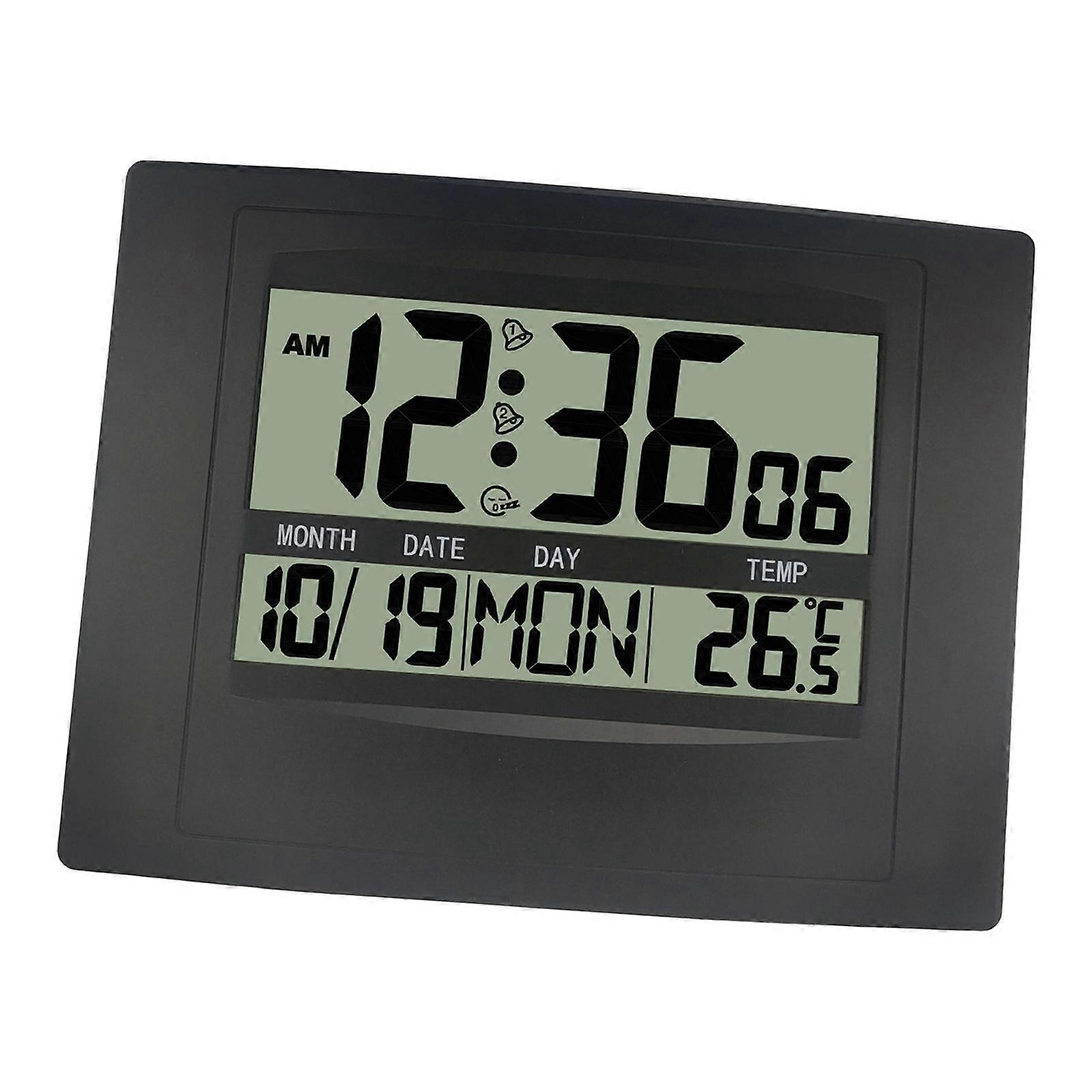 Digital Alarm Clock LCD Display NightStand Electronic Digital Calendar Clock,