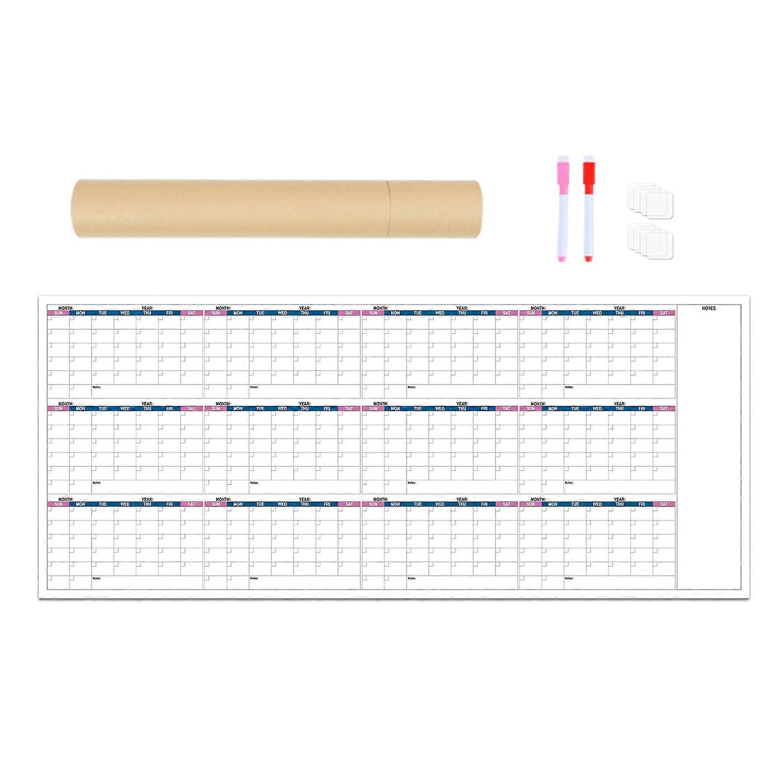 Extra Large Year-Round Whiteboard Calendar Without Date for Planning