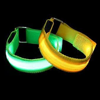 Fluoreszierendes LED-Nachtlaufarmband, 2 Stück, verstellbares Sportarmband