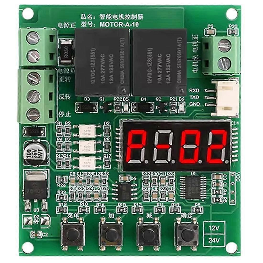 DC 12V Motor Drive Controller Forward/Reverse Rotation Control with Limit Timing Delay Overcurrent Protection