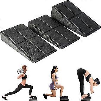 Blocos de apoio para agachamento, prancha inclinada para alongamento da panturrilha, conjunto ajustável de 3 peças para os pés.