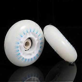 2 stuks schaatsen lichtgevende wielen Pu knipperende wielen mooie decoratieve schaatsen lichtgevende wielen (blauw licht 68mm, zonder lager)